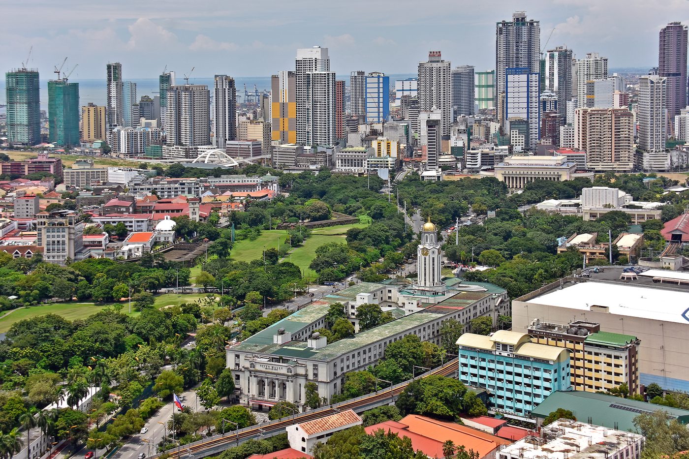 Manila skyline with the City Hall and Binondo