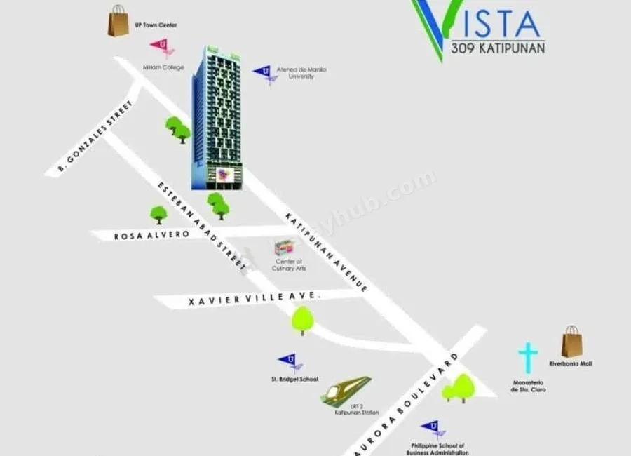 Fully Furnished Studio Condo For Rent Vista 309 Katipunan across Ateneo de Manila University and Miriam College Quezon City